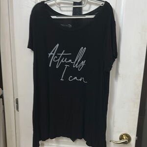 Savvy Black and White Relaxed Short Sleeve Tee